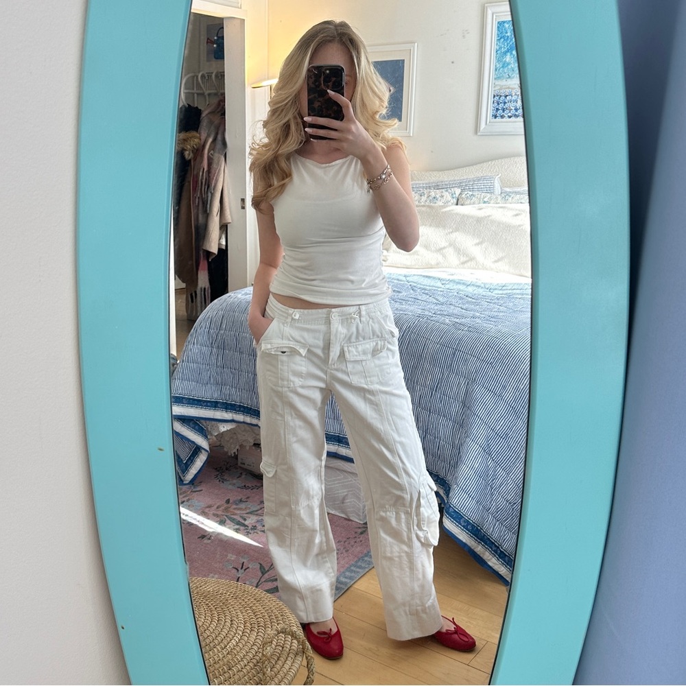 White brandy cargo pants